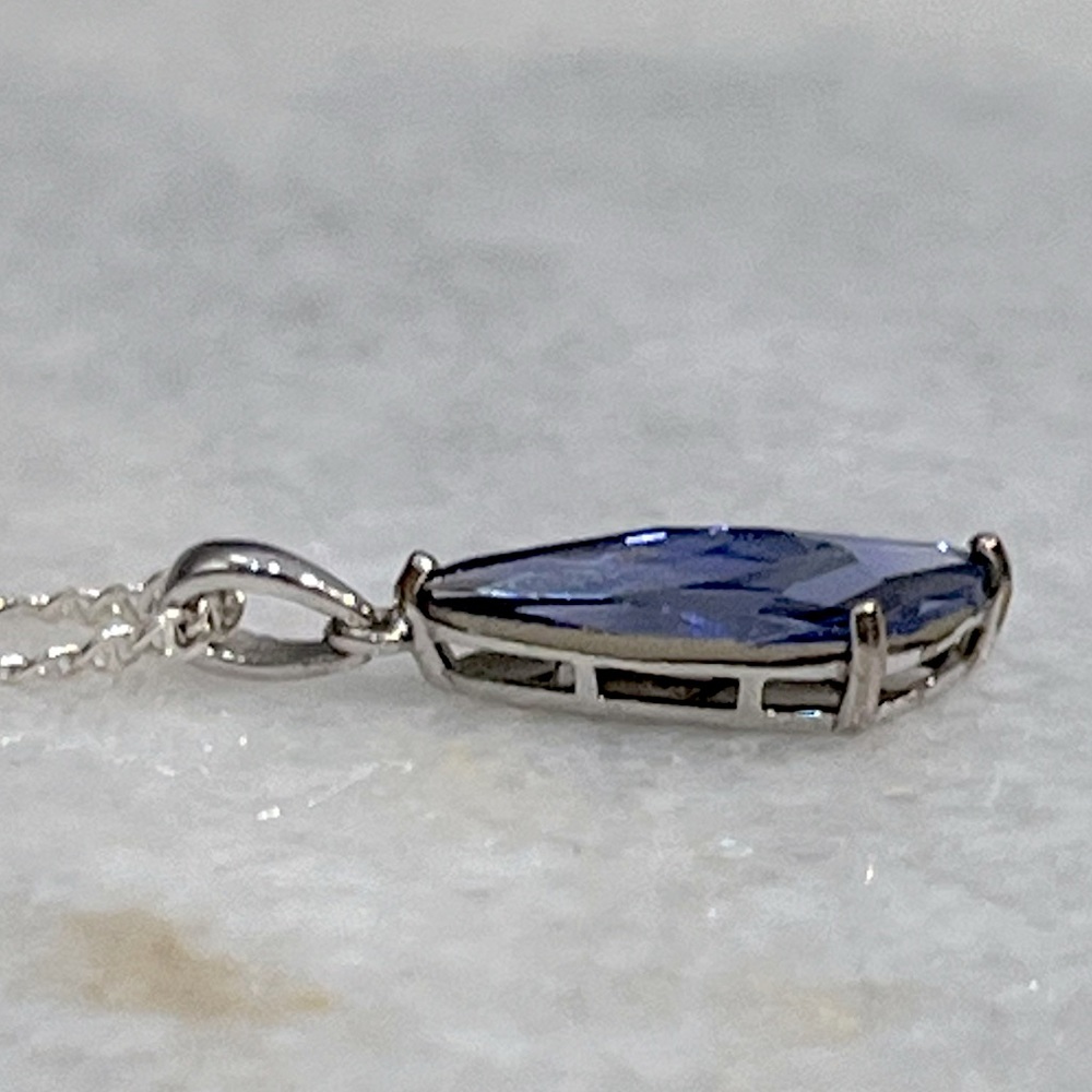 SWAROVSKI Crystal Tanzanite Sterling Silver Pendant Necklace - Picture 6 of 11